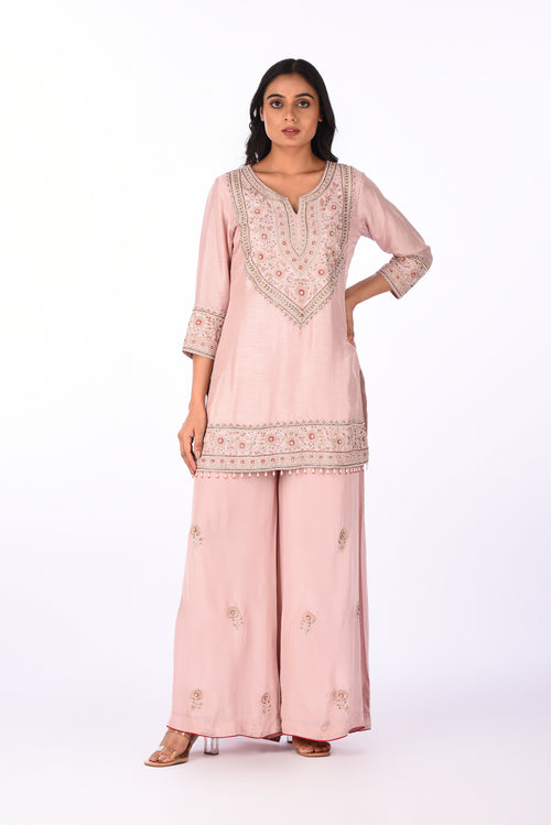 Blush Pink Embroidered Kurta Set