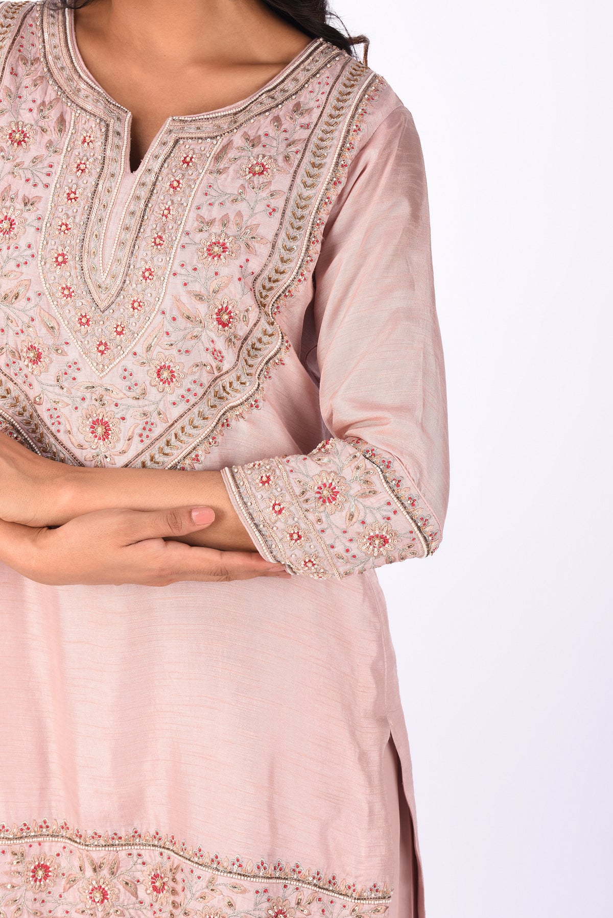Blush Pink Embroidered Kurta Set
