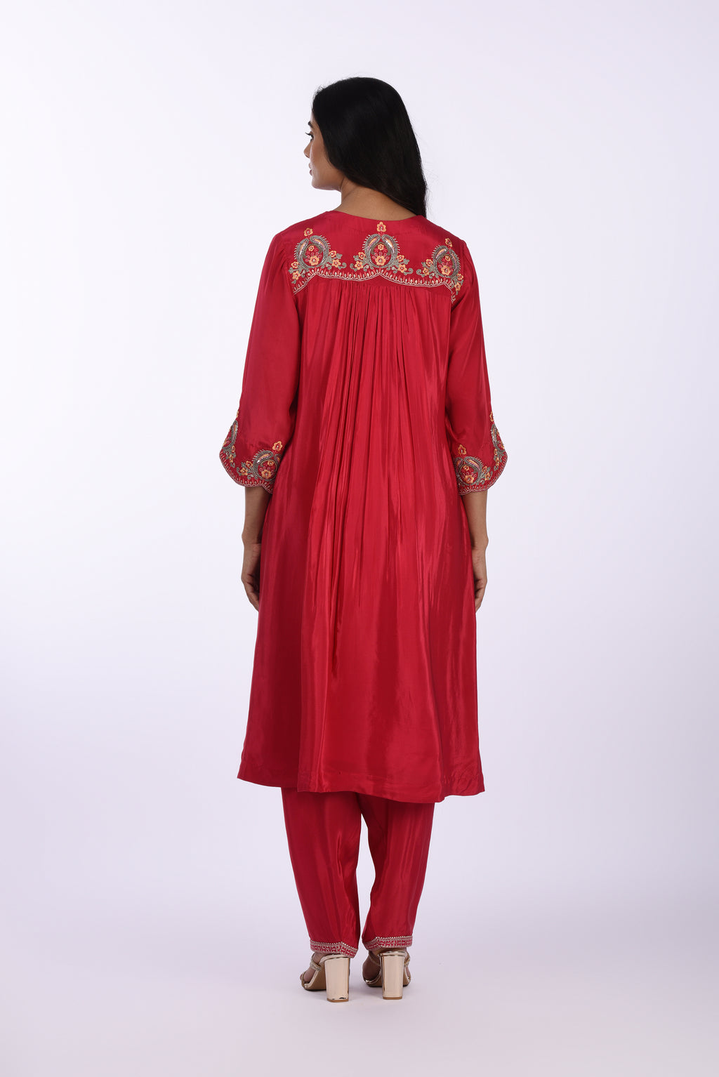 Deep Red Embroidered Co-ord Set