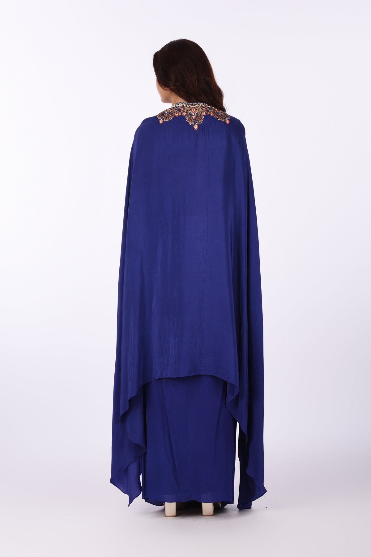 Royal Blue Cape Kurta with Skirt