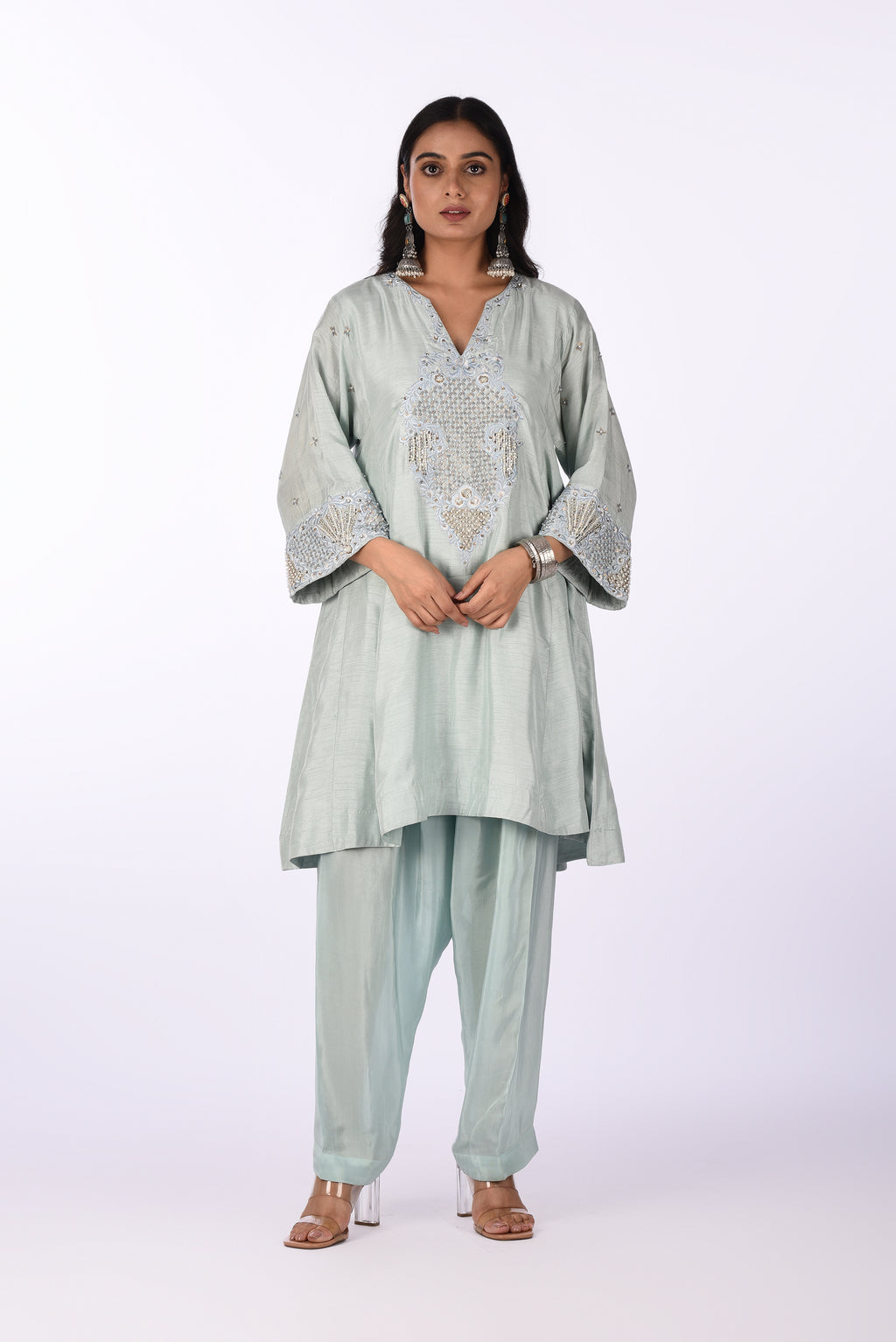 Sage Green Embroidered Co-ord Set